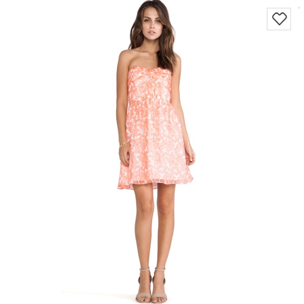 Shoshanna Coral Reef Strapless Dress